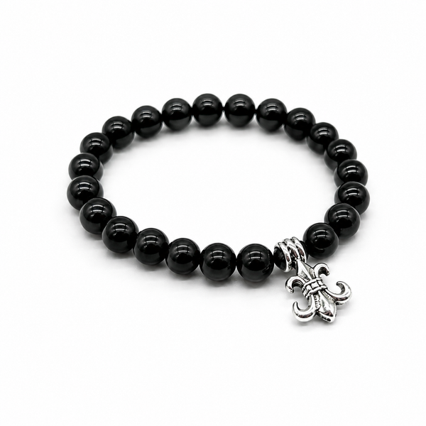 Ch Black beads bracelet for men and women