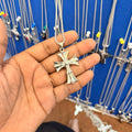 6 piece- silver cross pendant with chain