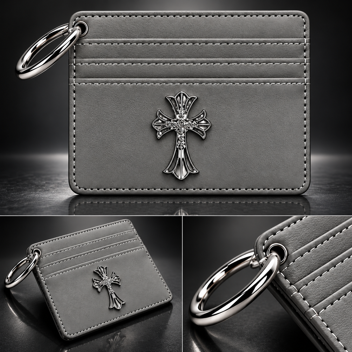 Premium card cash holder with hanging ring