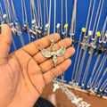 6 piece- silver angel pendant with chain