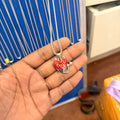 6 piece- red heart pendant with chain