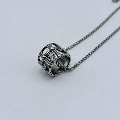 Vintage Crown Ring Pendant Necklace for Men & Women – Stainless Steel Chain