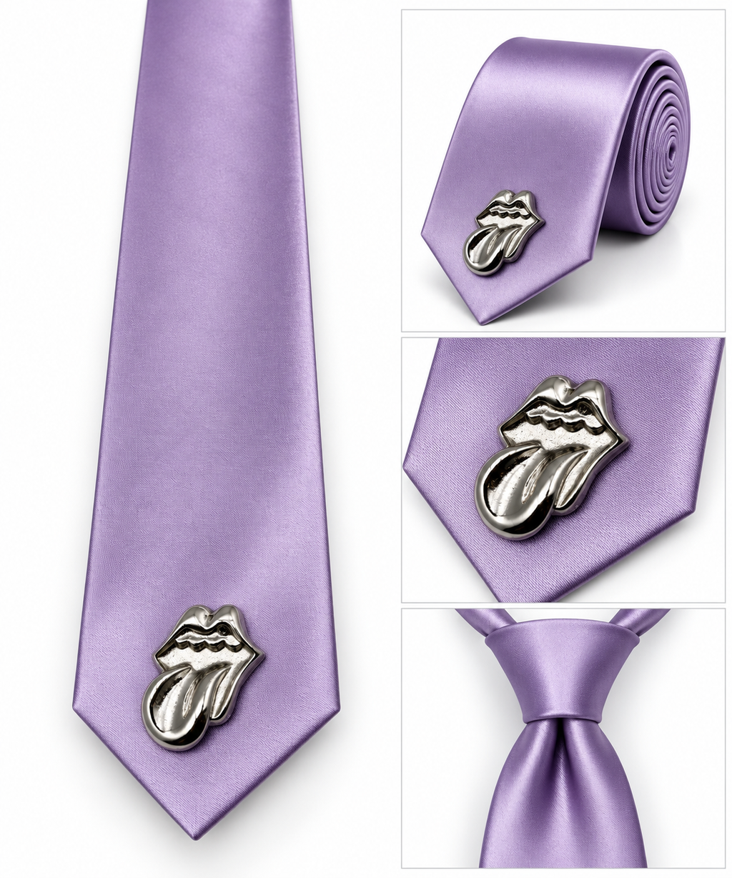 Premium multicoloured Tongue Emblem Statement Tie pack of 6