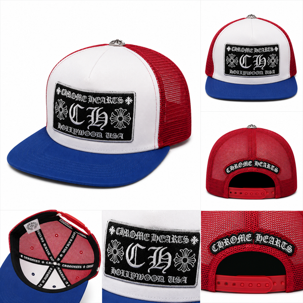 Pack of 3 piece - CH Hollywood USA Patch Trucker Cap – Red White Blue Snapback