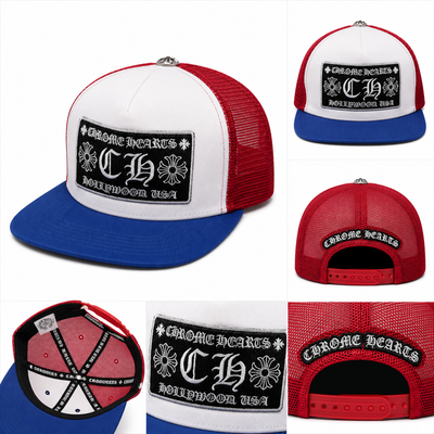 Pack of 3 piece - CH Hollywood USA Patch Trucker Cap – Red White Blue Snapback