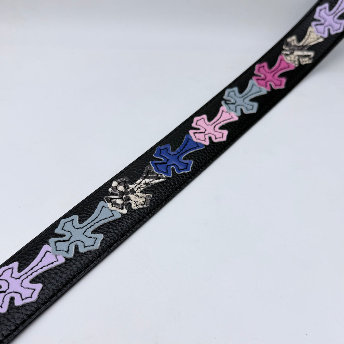 Black Vintage Filigree Cross Buckle Belt – Y2K Gothic Streetwear | Fashion Lobby