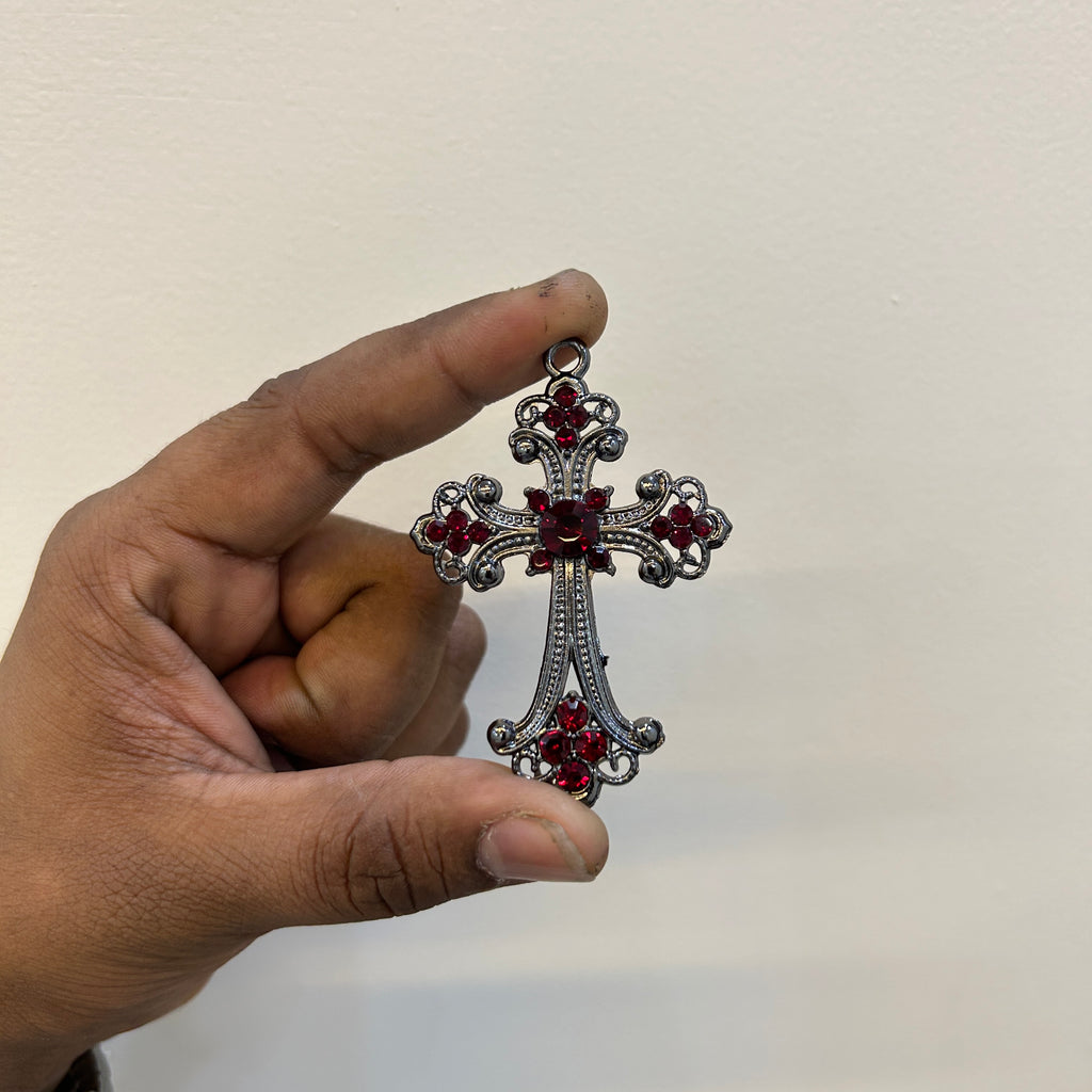 Silver plating royal blood stone big king cross