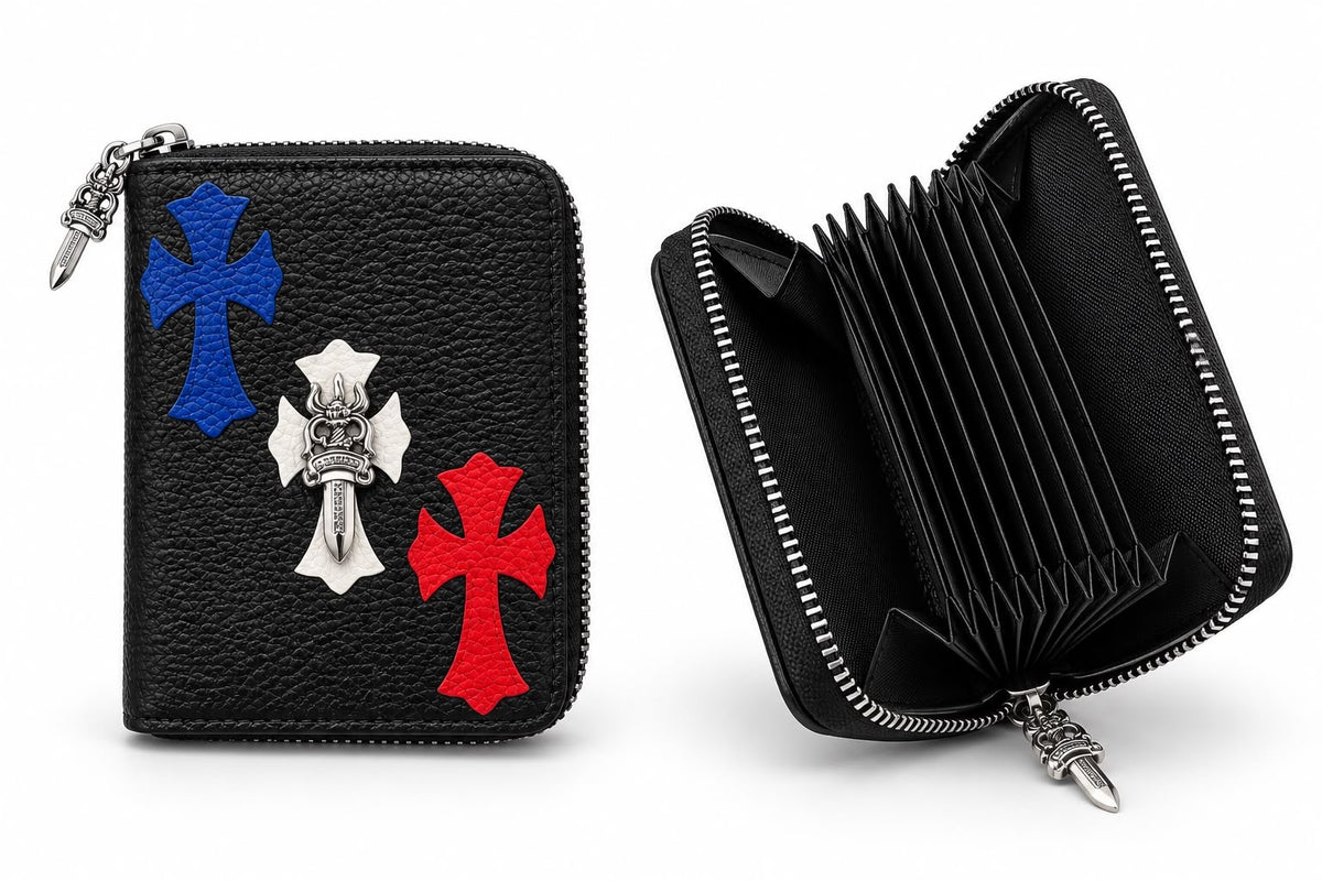 Black ch dagger wallet cash and card holder