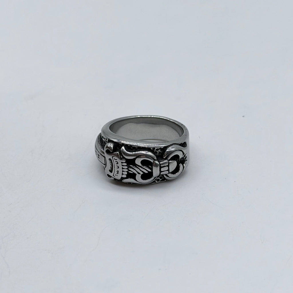 Dagger Engraved Cross Ring – 100% Stainless Steel