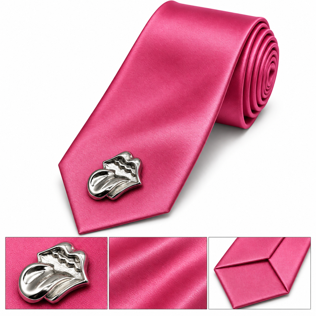 Premium multicoloured Tongue Emblem Statement Tie pack of 6