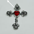 Gothic Cross with Red Heart & Roses