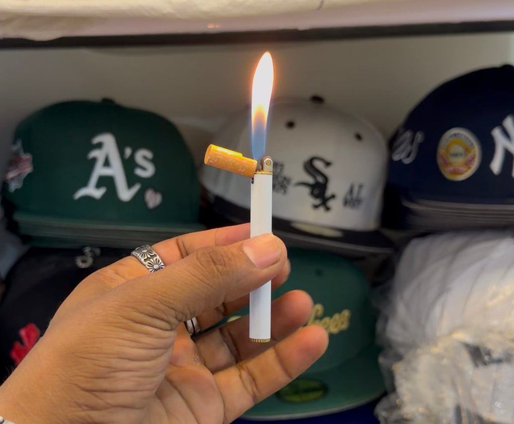 Cigarette Style Novelty Lighter – Unique Slim Metal Flip Lighter with Blue Flame