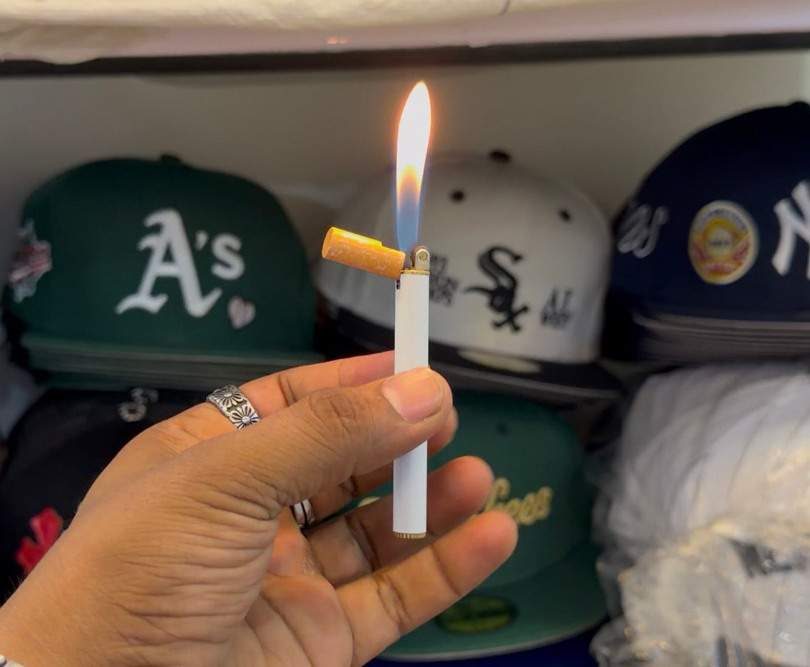 Cigarette Style Novelty Lighter – Unique Slim Metal Flip Lighter with Blue Flame