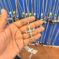 6 piece- silver cross pendant with chain