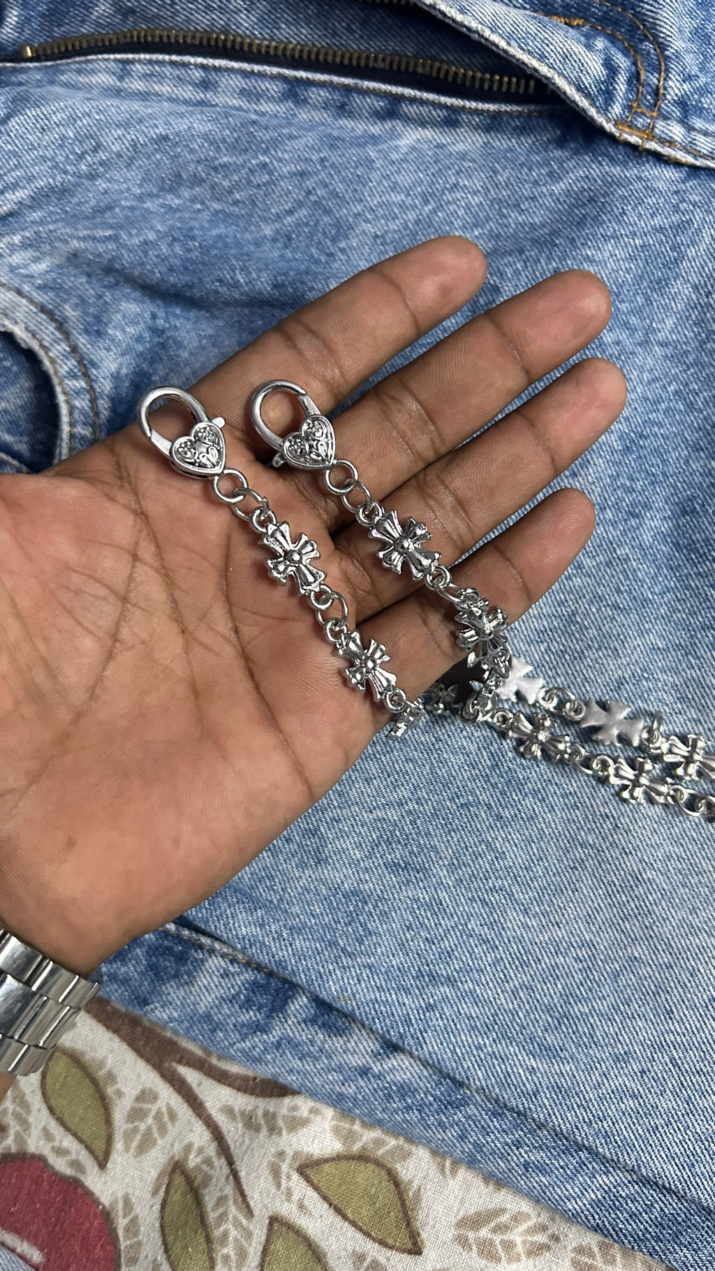 Heartlock Cross Side Chain jeans side chain wallet chain