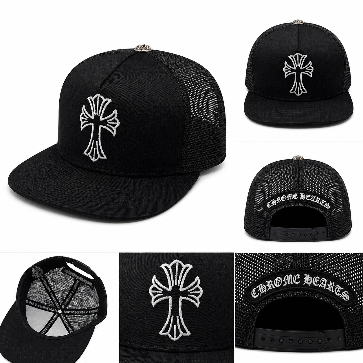 Trending black white cross snapback