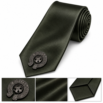 CH green tie for men and women y2k