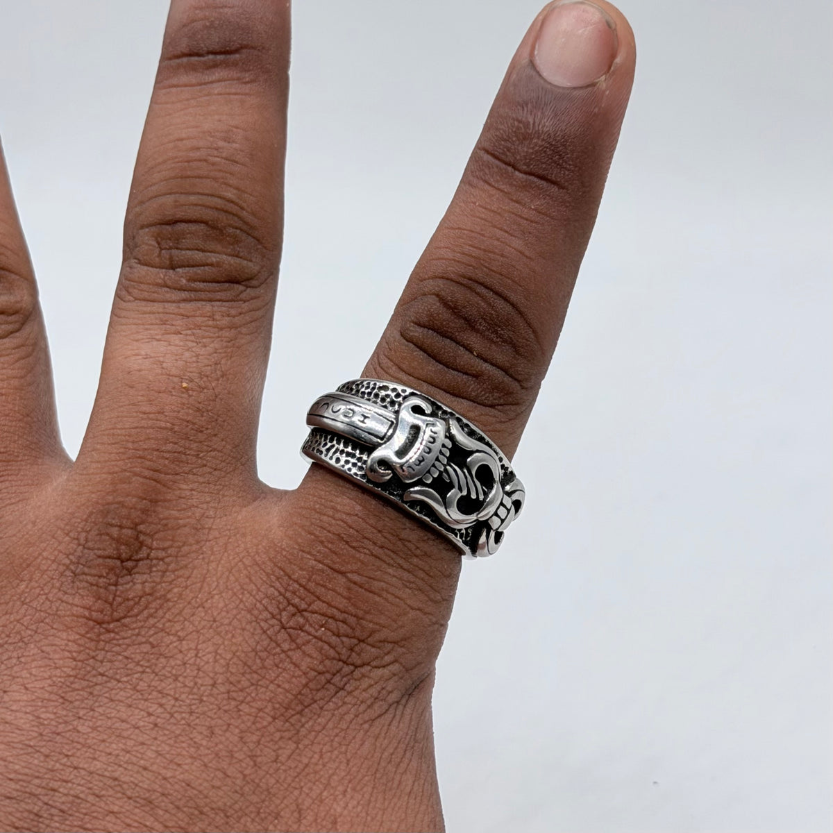 Dagger Engraved Cross Ring – 100% Stainless Steel