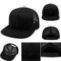 Pack of 3 Piece – All Black Cross Mesh Caps | Premium Minimal Streetwear Snapback Set