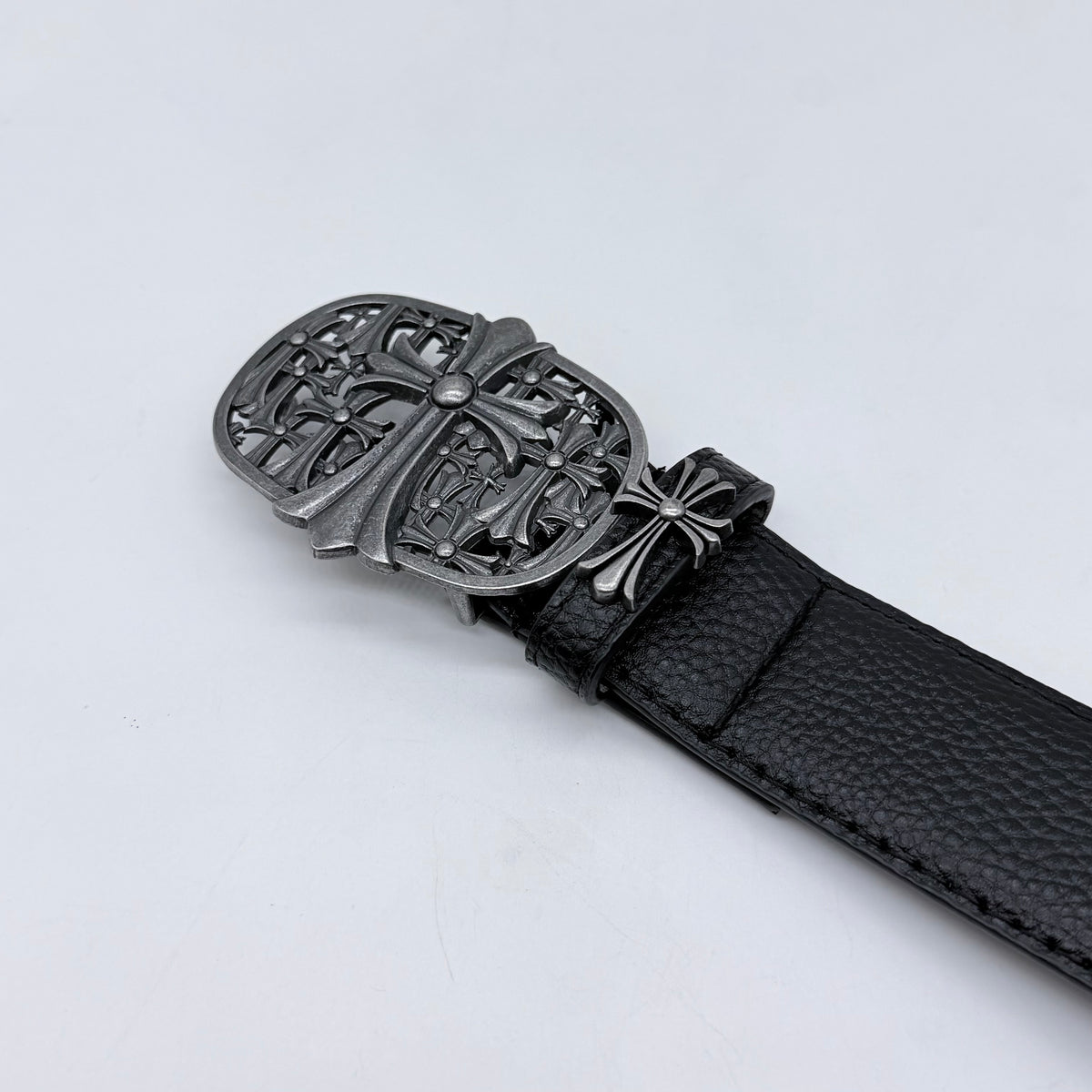 Black Vintage Filigree Cross Buckle Belt