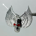 Silver Red eyes skull wings