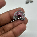 Black gothic pink white zircon rainbow charm