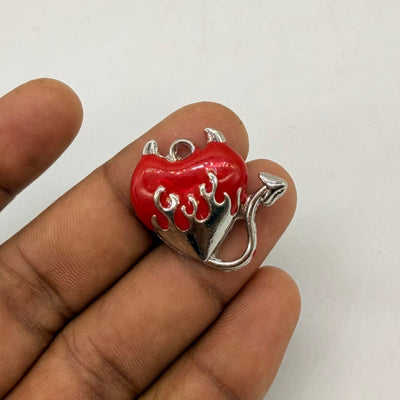 Devil Heart Pendant - Red