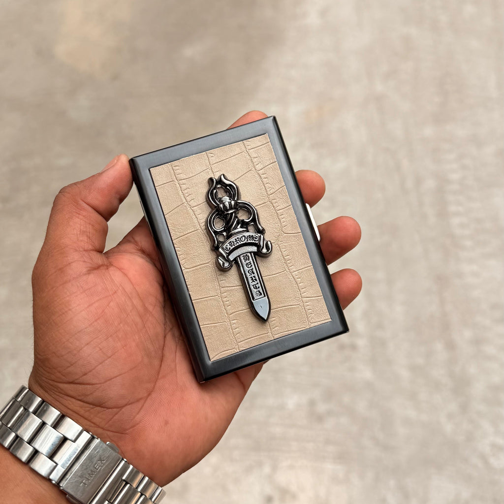 Premium Dagger Metal Card Holder Wallet – Slim Accordion Card & Money Holder
