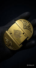 Royal Poker Card Lighter Buckle Belt – Antique Gold | 50 Inch
