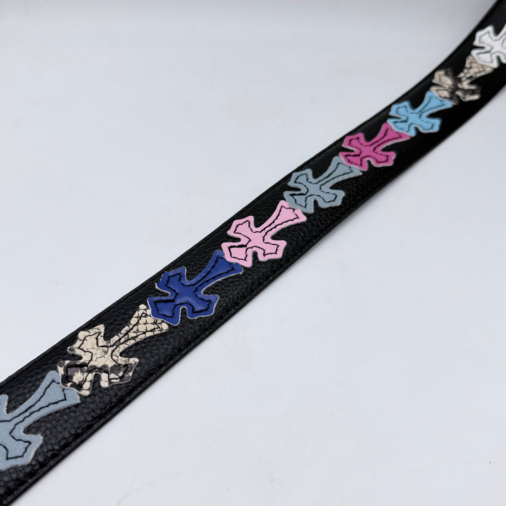 Black Vintage Filigree Cross Buckle Belt