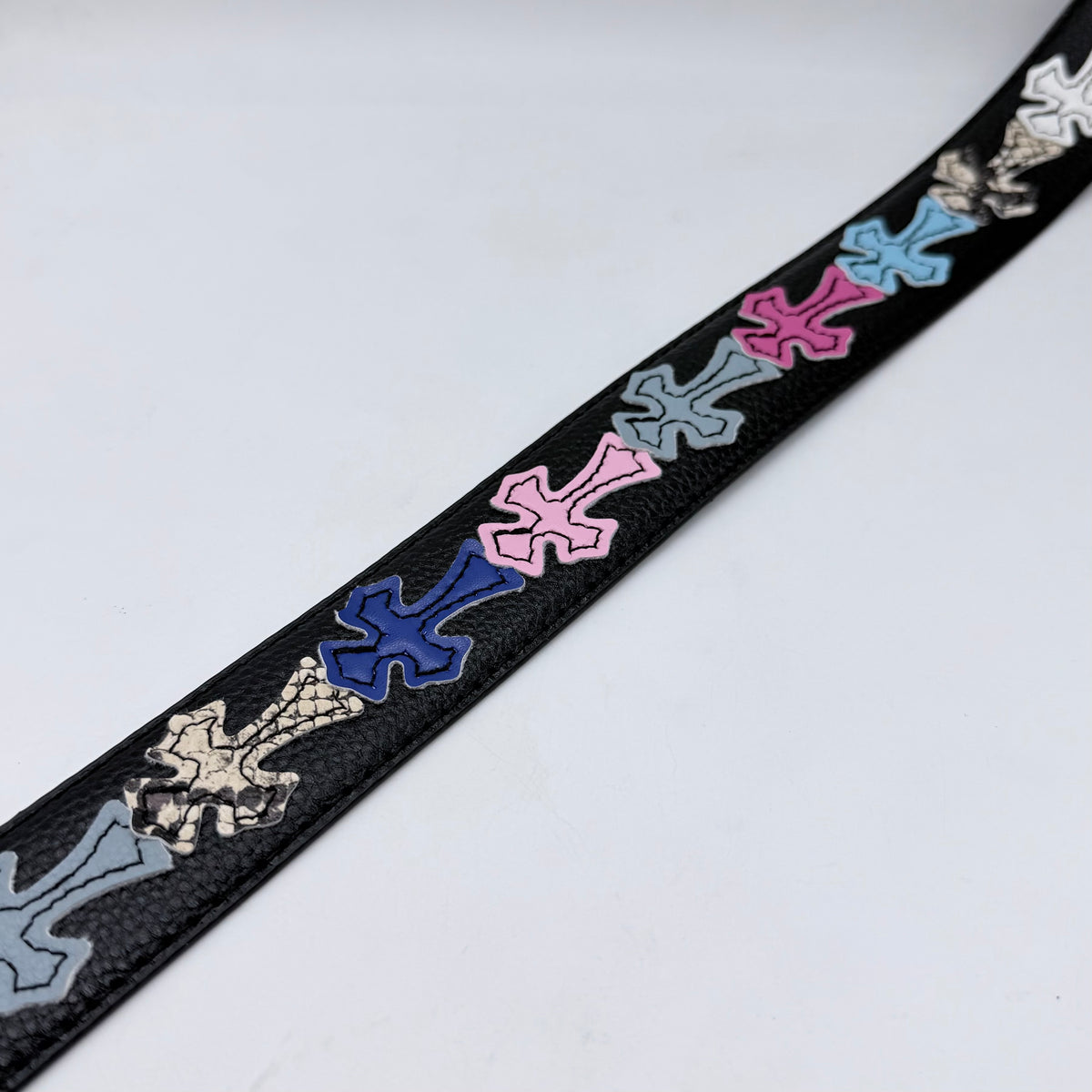 Black Vintage Filigree Cross Buckle Belt