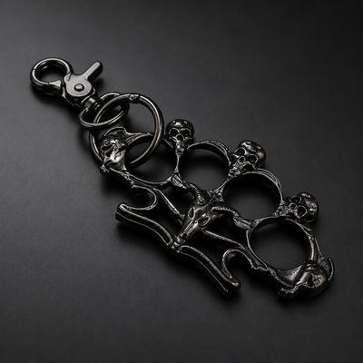BLACK SKULL KNUCKLE KEYCHAIN| Fashion Lobby