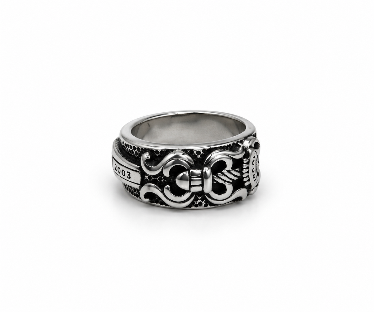 Dagger Engraved Cross Ring – 100% Stainless Steel