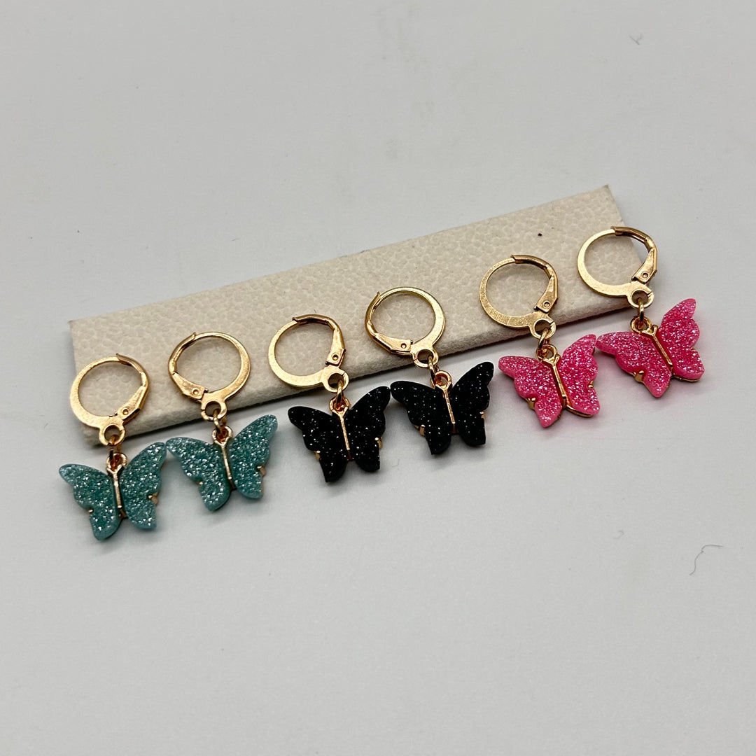 butterfly earring set of 3 pair
