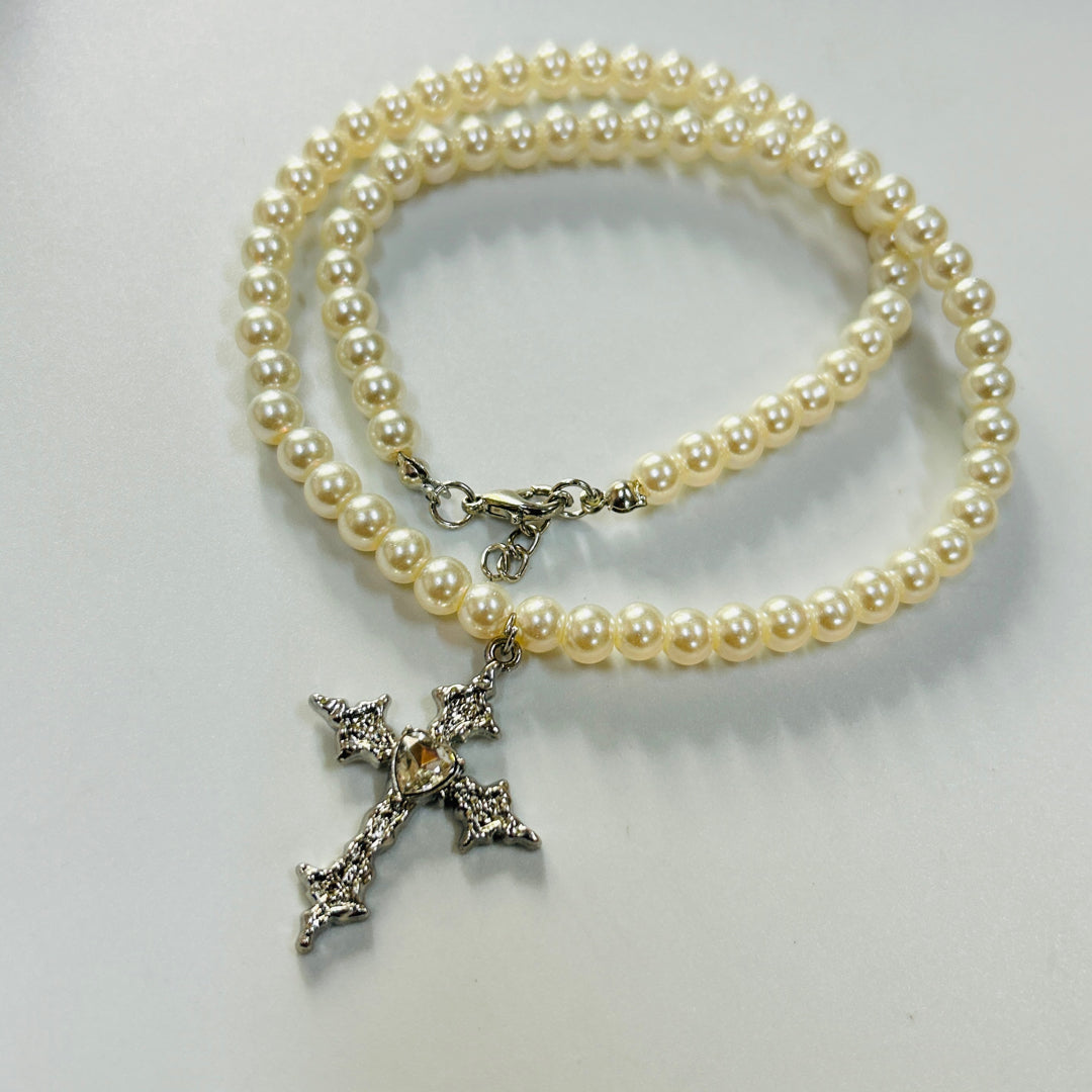 cross pearl necklace