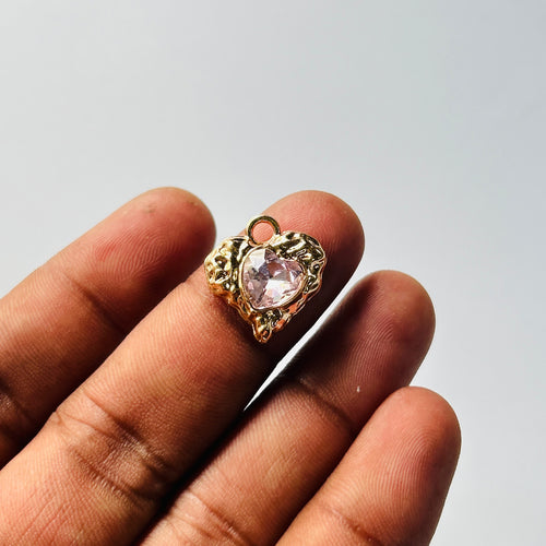 1 pcs Pink golden heart