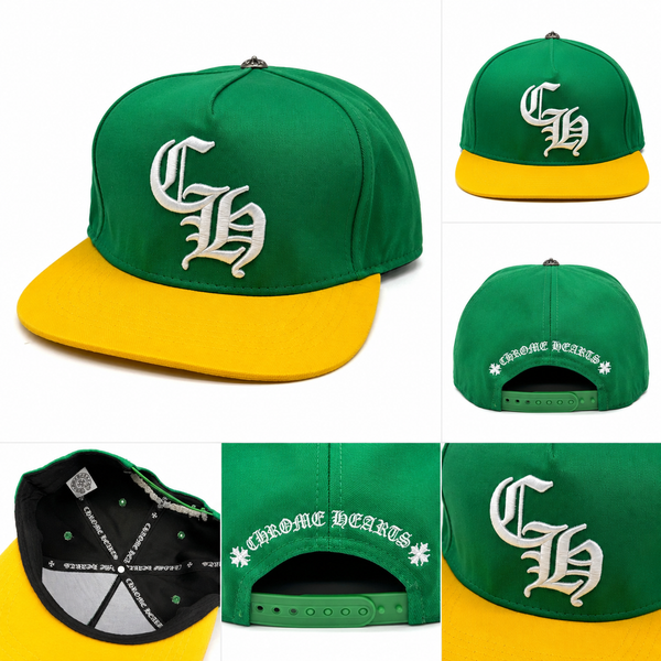 Pack of 3 piece - CH Green & Yellow Snapback Cap Listing Title: Premium CH Green Yellow Streetwear Snapback Cap – Embroidered Flat Brim