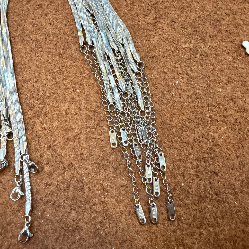 Premium silver snake chain pack of 10