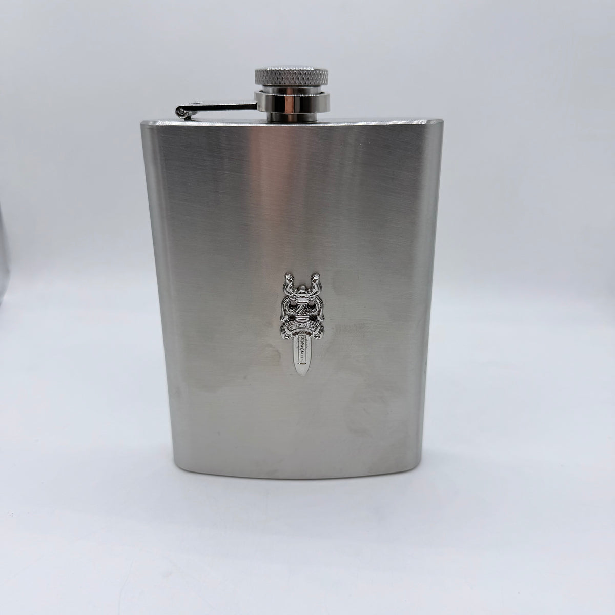Premium Stainless Steel Dagger Emblem Flask | 6oz Pocket Flask
