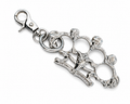 Fashion Lobby Premium Engraved Silver Knuckle Statement Keychain – Luxury Streetwear EDC Accessory with Heavy Duty Lobster Clasp