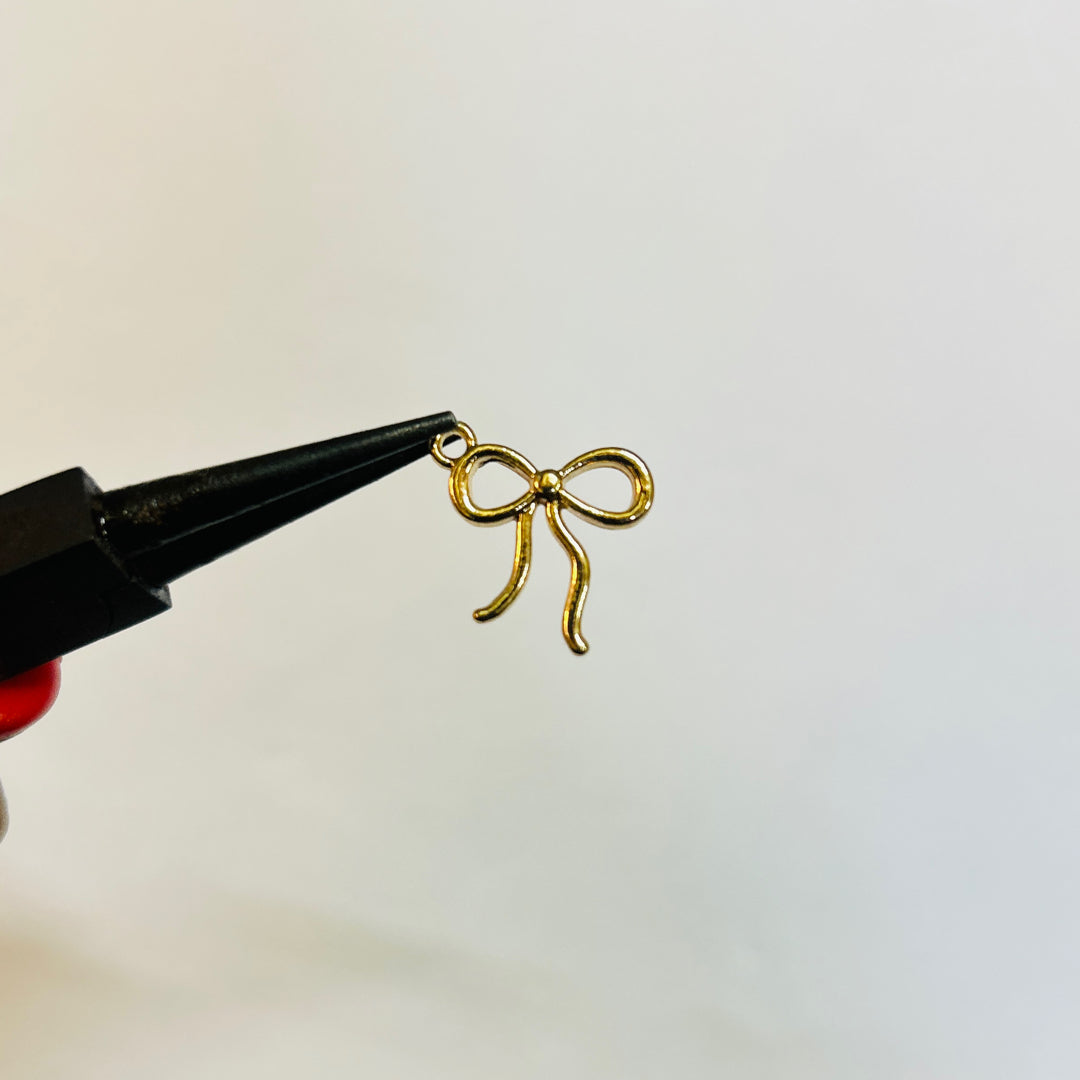 gold small bow charms