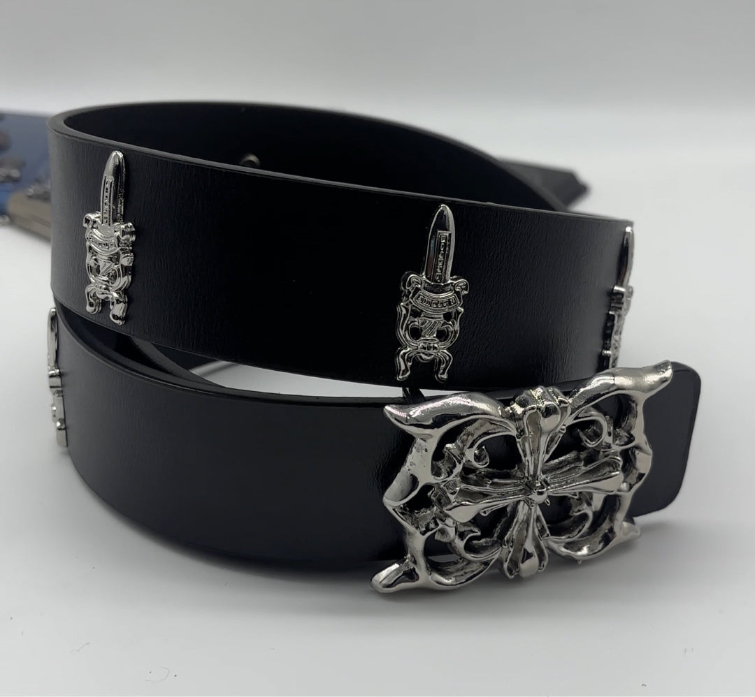 Silver CH dagger Royale â€“ 100% Genuine Leather Belt