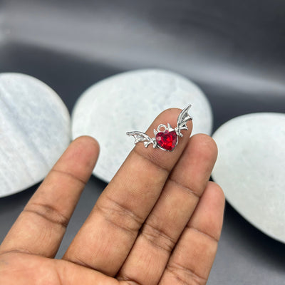 Batty Love silver red heart charms