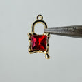 Gold Lock charms red