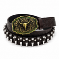 Desert Cowboy Hat Buckle Bullet Leather Belt – Vintage Western Edition