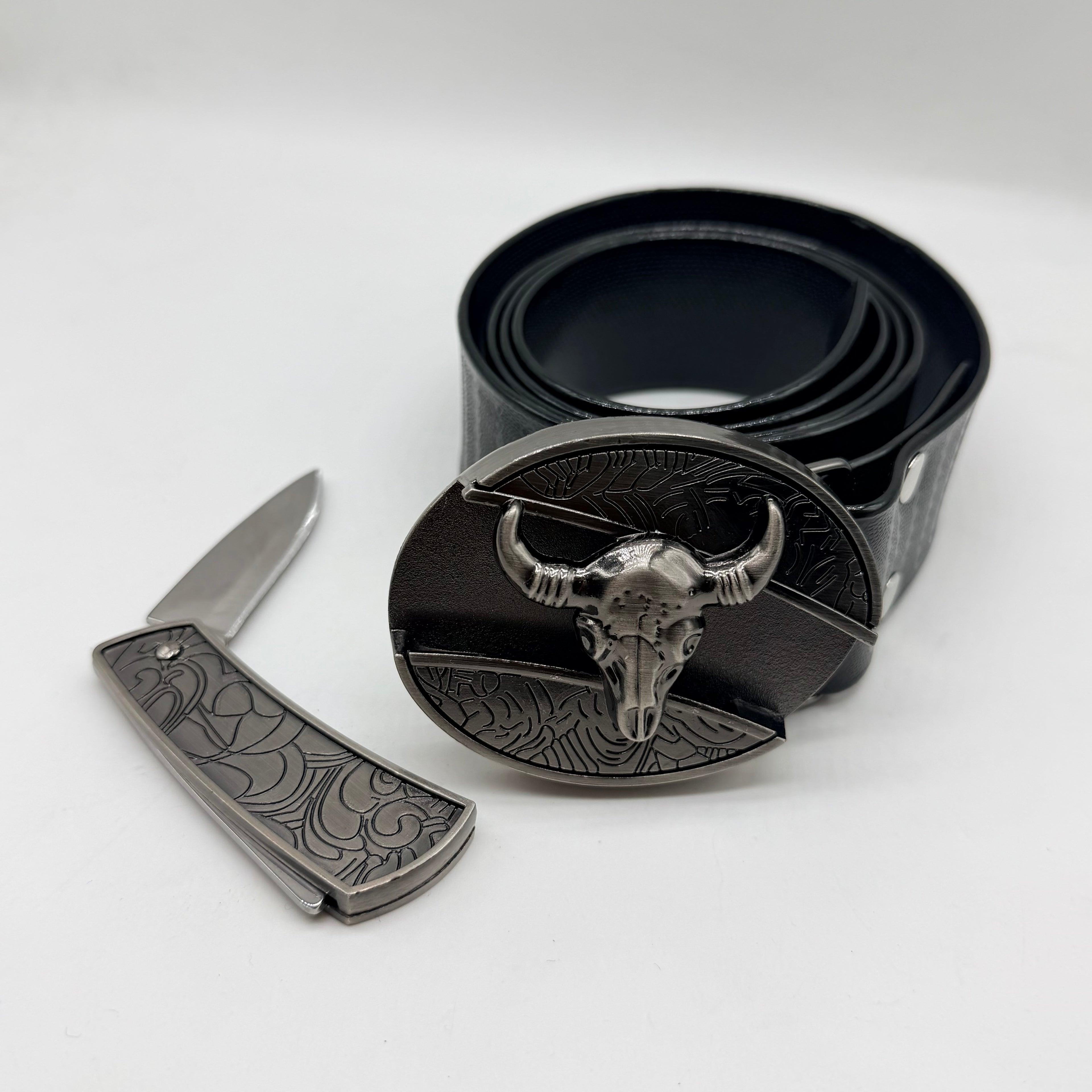 Bull knife, buckle belt for men and woman