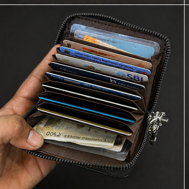 Chrome wallet with side chain