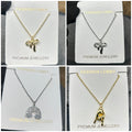 set of 4 charms necklaces
