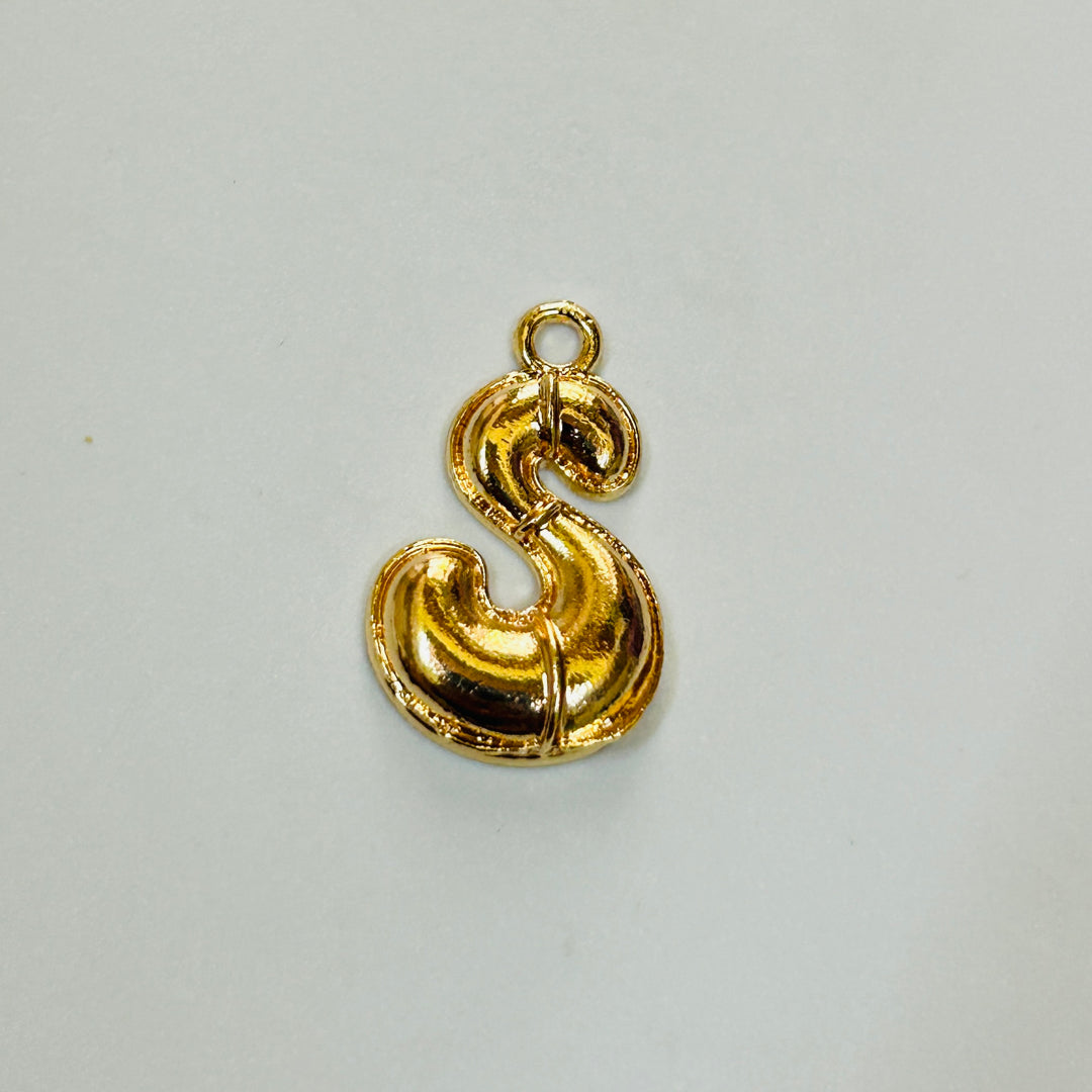 S gold alphabet charm