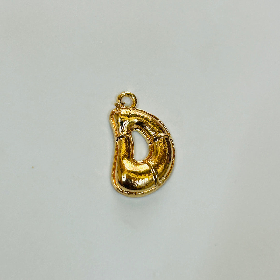 D gold alphabet charm